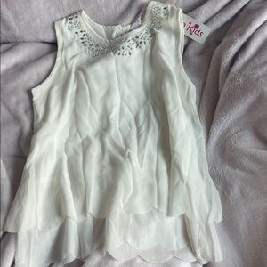 Elegant White Sleeveless Kids Top